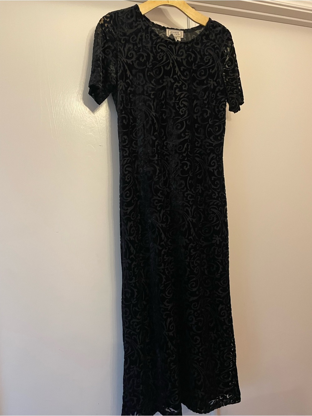 Vintage 90s Jennifer Moore Velvet Burnout Maxi Dress